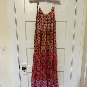 Anthropologie Pink and Purple Maxi Dress